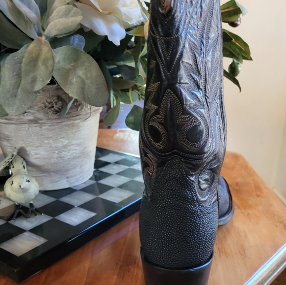 Kimmel Boot Company Comanche Texas 8.5D custom made stingray hide cowboy boots - Picture 7 of 9